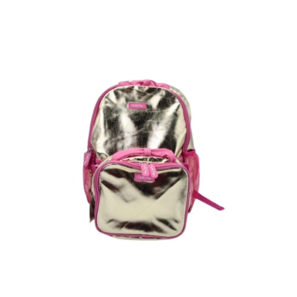 BOLSO DORADO CON ROSA 2 PIEZAS / PACHED PARTY