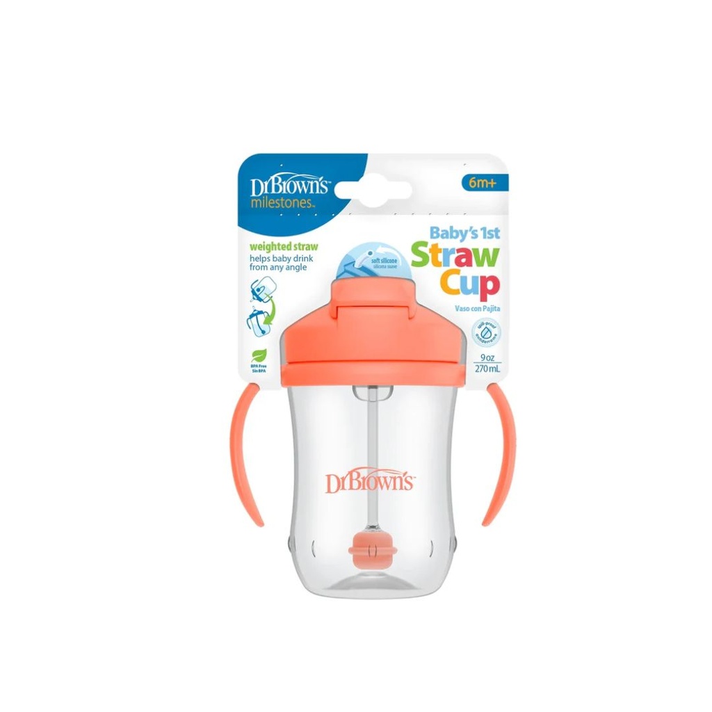 VASO CON PITILLO NARANJA 6M+