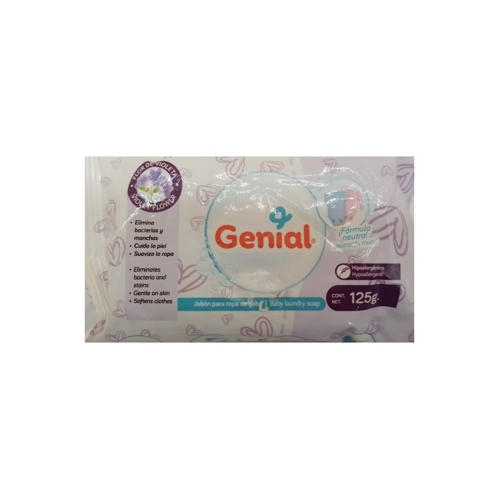 JABON PARA ROPA DE BEBE GENIAL, FLOR DE VIOLETA