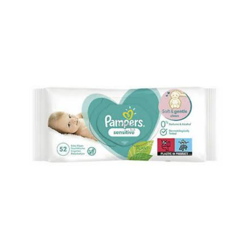 TOALLITAS HUMEDAS PAMPERS SENSITIVE, 52 PCS