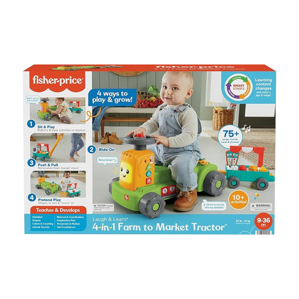 FISHER PRICE TRACTOR 4 EN 1 DE LA GRANJA AL MERCADO