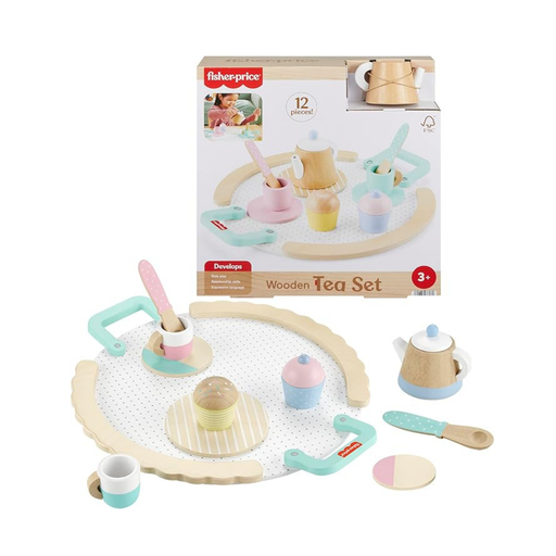 [194735238170] FISHER PRICE SET DE TE MADERA 12 PCS 