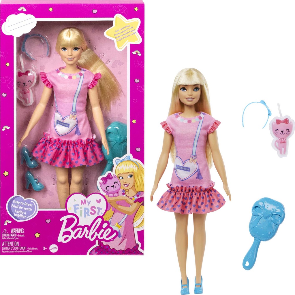 BARBIE MI PRIMERA MUÑECA BARBIE SOFT TOUCH CON GATITO ROSA