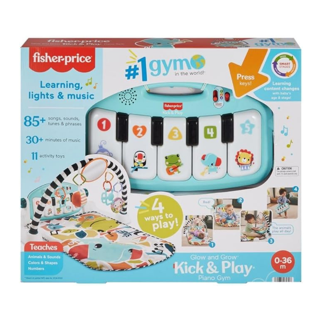 FISHER-PRICE GIMNASIO BEBE CON PIANO-DESARROLLO SENSORIAL, LAVABLE AZUL