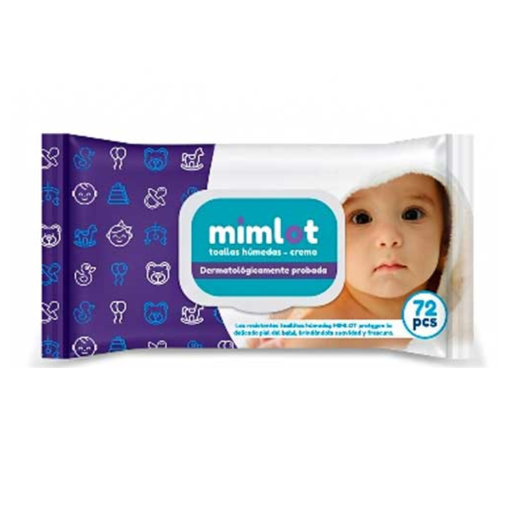 TOALLITAS HUMEDAS MIMLOT, CREMA 72 PCS