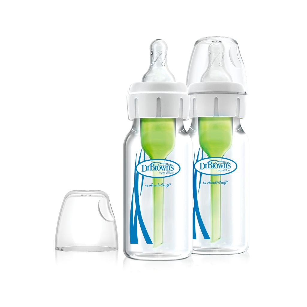 DR BROWN`S SET DE TETEROS DE VIDRIO  4OZ / 120ML VERDE