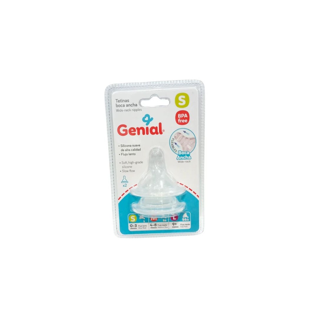 TETINAS DE SILICONA BOCA ANCHA S GENIAL