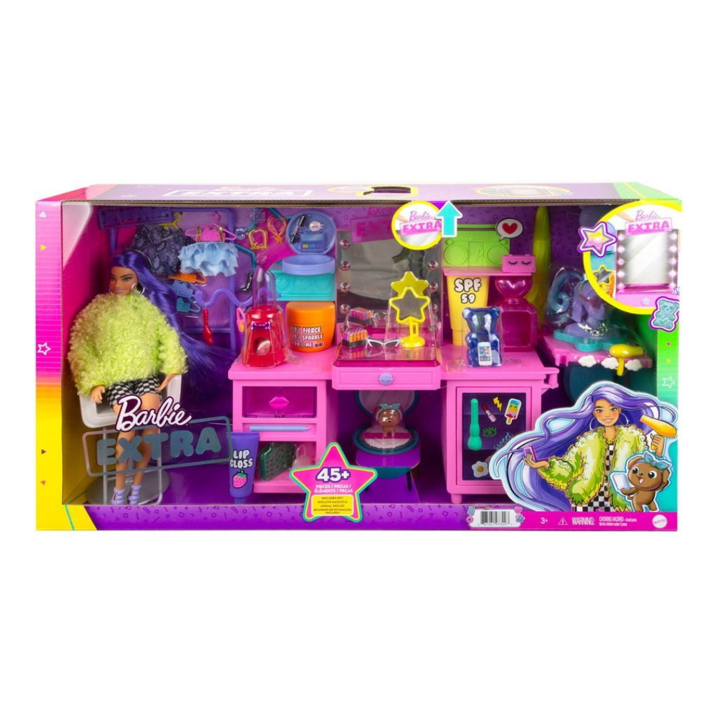 JUEGO DE MUÑECA BARBIE EXTRA CON TOCADOR
