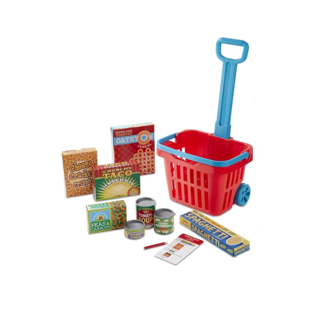 MELISSA & DOUG FILL & ROLL GROCERY BASKET PLAY SET