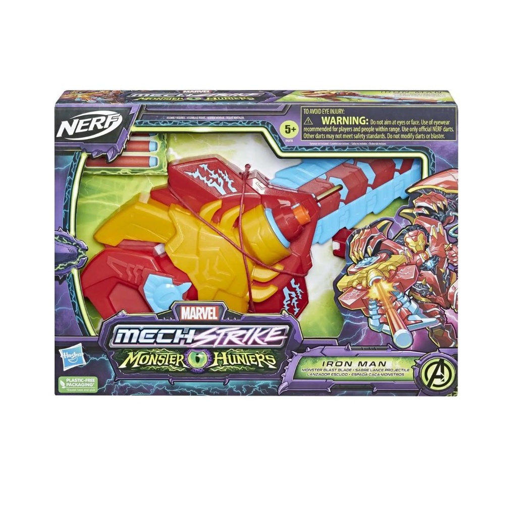 HASBRO  NERF, CAZADORES DE MONSTRUOS, IRON MAN