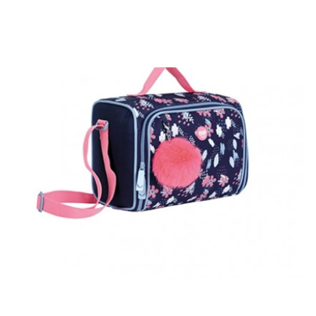 LONCHERA CAPI AZUL MARINO CON FLORES 