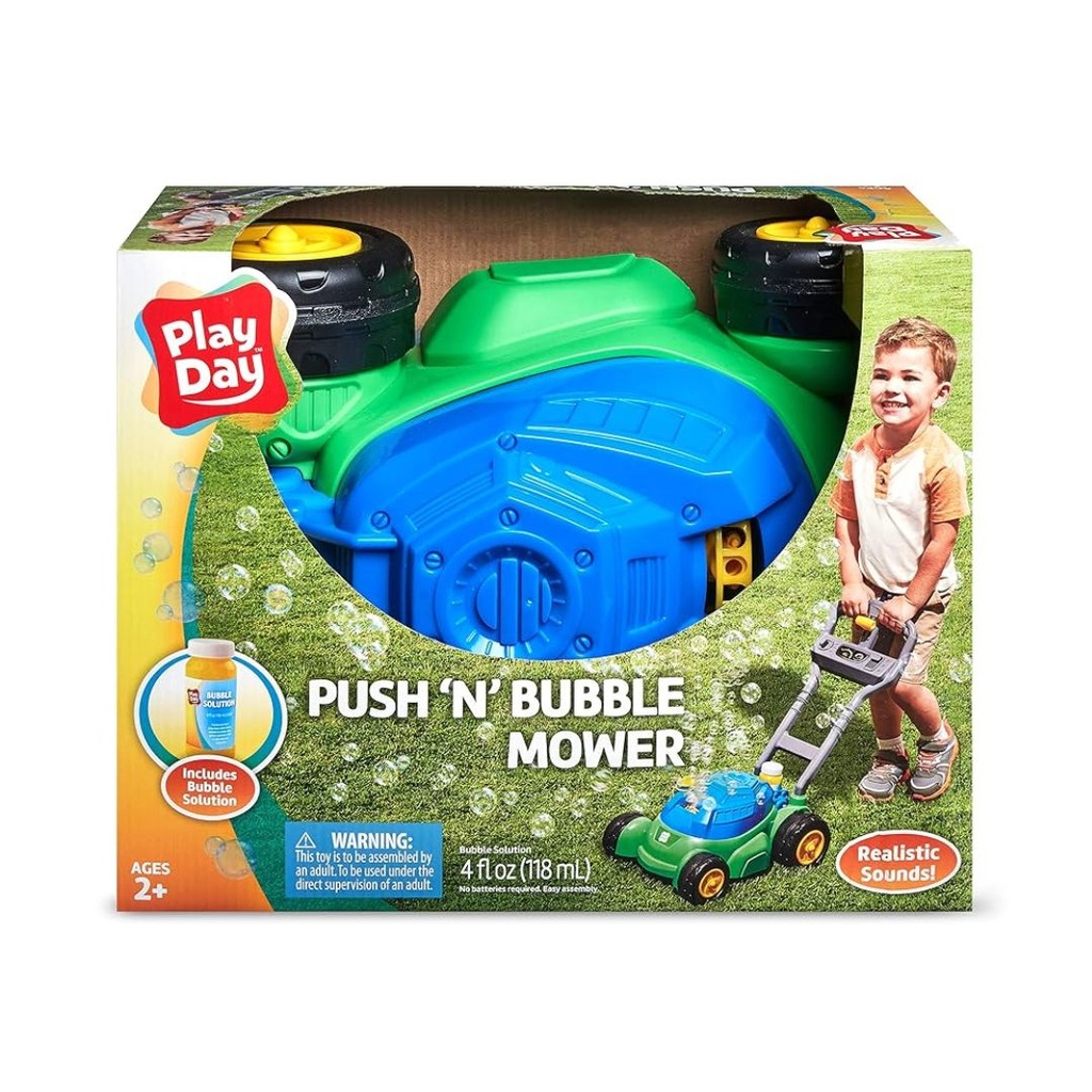 PLAY DAY PUSH N BUBBLE MOWER 