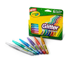 MARCADORES GLITTER CRAYOLA 6 PIEZAS