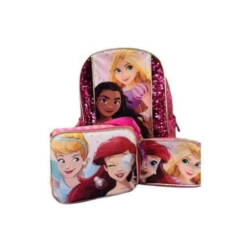 [7591207671788] BOLSO, LONCHERA Y CARTUCHERA DISNEY PRINCESS