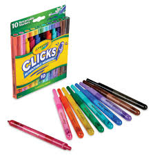 [071662083700] 10 ROTULADORES RETRACTILES LAVABLES CRAYOLA CLICKS