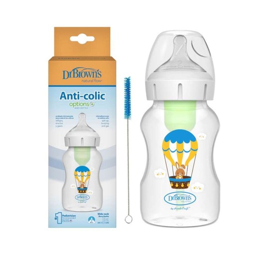 [072239325759] DR BROWN'S BIBERON VERDE CON CONEJITO