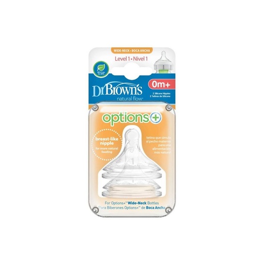 [072239317471] DR BROWN'S TETINA BOCA ANCHA 0M+ NIVEL 1