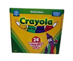 [850043504238] CRAYOLA BOLD COLORS 24 MAGNETIC BUILDING TILES