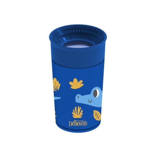 [072239323823] DR BROWNS / VASO DE TRANSICION SIN BOQUILLA MODELO ANIMALES AZUL / 10 OZ