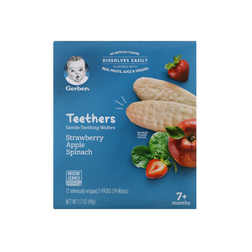 [015000049645] GERBER TEETHERS STRAWBERRY APPLE SPINACH