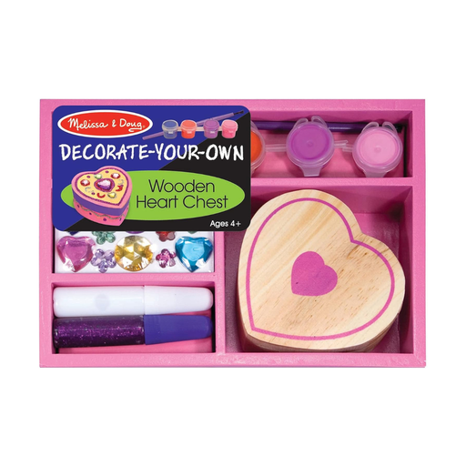 [000772030946] MELISSA & DOUG COFRE DE MADERA CON FORMAS DE CORAZÓN 